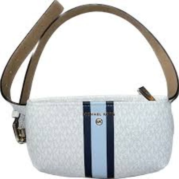 Michael Kors Off-White Light Brown With Logo Design Leather Women's Waist Pack - Picture 1 of 16